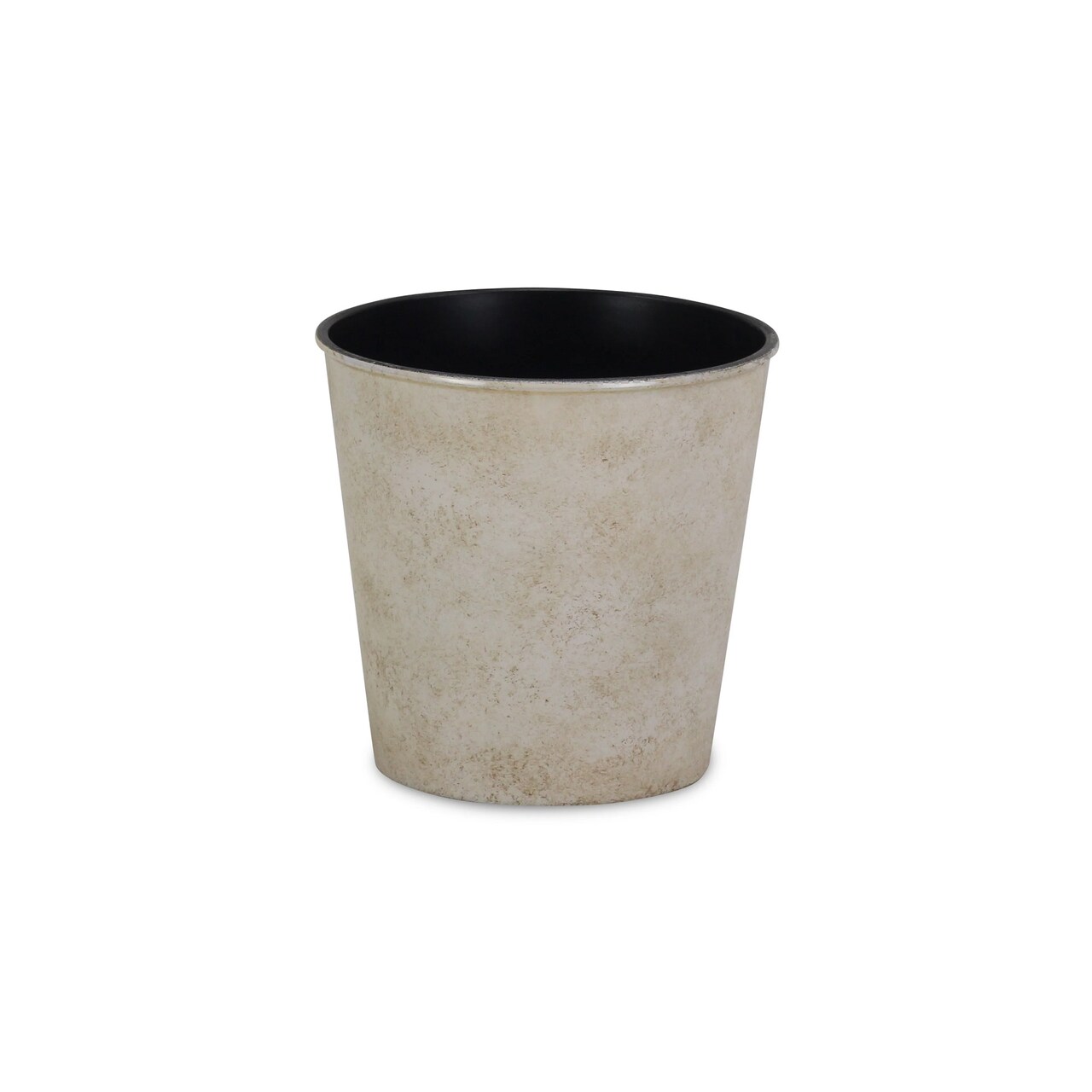 Contemporary Home Living 5.25" Ivory and Black Tapered Round Planter